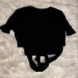 NOCTEX CROP WRAP TEE - BLACK